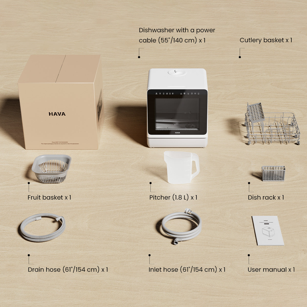 HAVA R09 Countertop Dishwasher